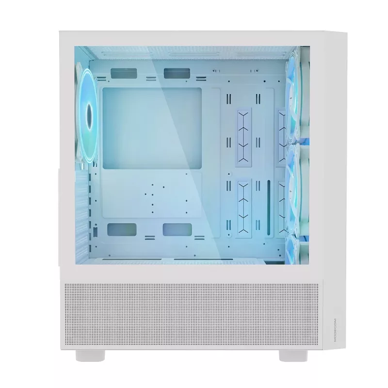Obudowa PC MODECOM BREEZE ARGB Flow MIDI Czarna — ATX, 3x140mm przód + 1x140mm tył, szkło hartowane, USB-C