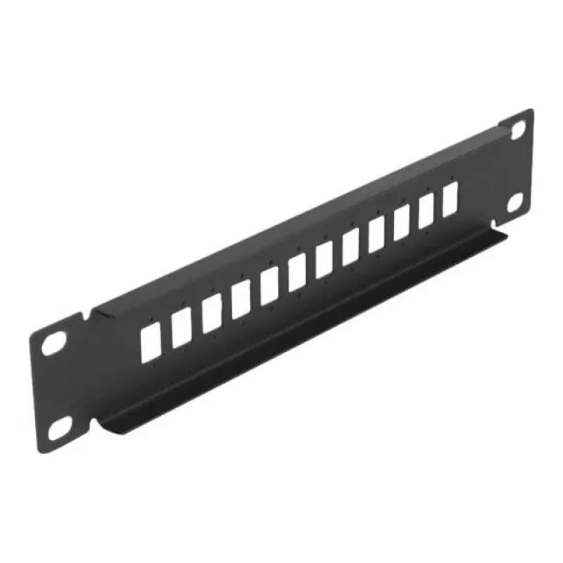 Patch panel światłowodowy DeLOCK 10 cali 12 portów SC Simplex LC Duplex 1U czarny