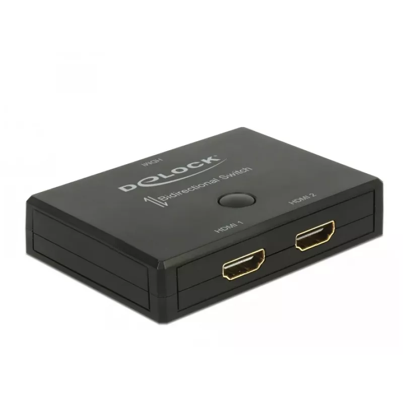 DeLock HDMI 2 - 1 przełącznik dwukierunkowy 4K 60 Hz - przełącznik wideo/audio - 2 x HDMI - stacjonarny