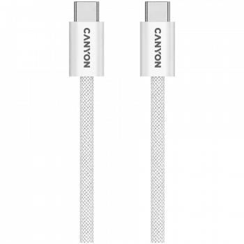 Kabel CANYON OnWire 60MG USB-C na USB-C 60W Magnetyczny Pleciony 1m Biały