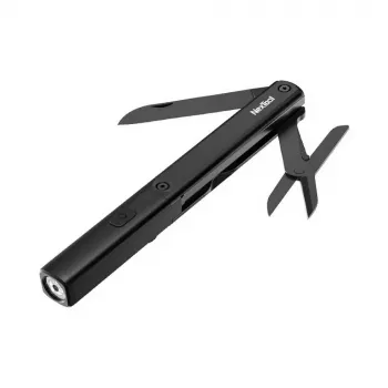 Wielofunkcyjny długopis-latarka Nextool NE20026 — LED 50 lm, czas pracy 90 min, nóż ze stali nierdzewnej, nożyczki, USB-C, aluminium, 125×15 mm, 38 g