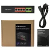 Przełącznik Ethernet PoE QOLTEC 52289 — 4 porty RJ45 PoE, 2 porty uplink RJ45, budżet mocy 65W