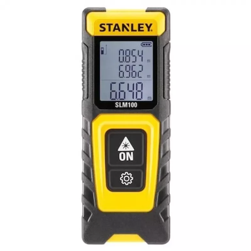 Dalmierz STANLEY SLM100 — zasięg lasera 30 m, kompaktowe ręczne narzędzie pomiarowe
