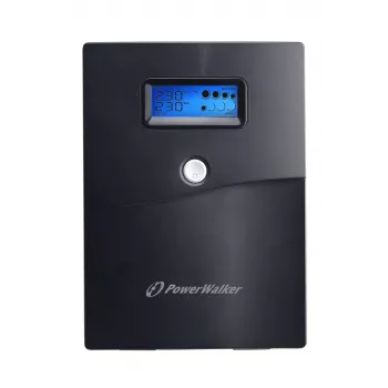 Zasilacz awaryjny PowerWalker VI 3000 SCL — UPS Line-Interactive 3 kVA / 1800 W, 230 V, bateria 9 Ah, LCD, Tower, Czarny