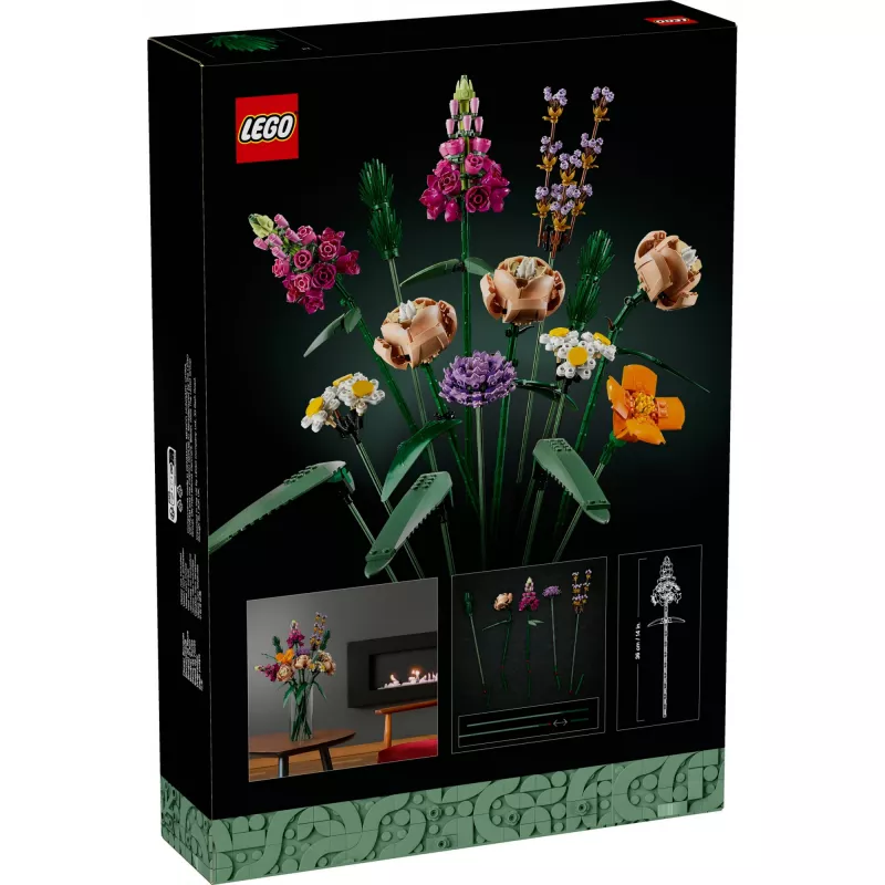 LEGO 10280 Icons Bukiet Kwiatów Sztuczne Kwiaty Zestaw dla Dorosłych Dekoracyjne Akcesoria Domowe Pomysł na Prezent dla Kobiet Mężczyzn Dla Niej i Dla Niego Żony lub Męża