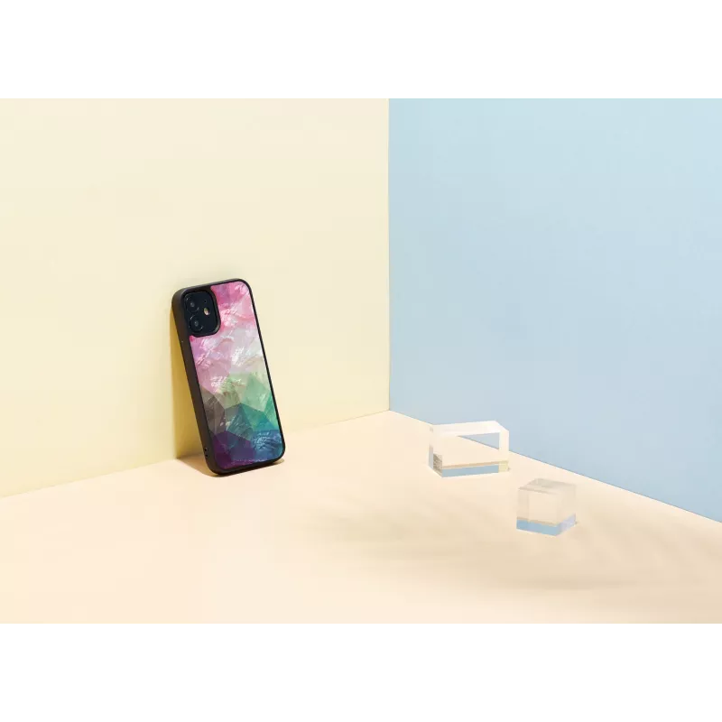 Etui ochronne iKins do Apple iPhone 12 mini — wzór kwiatów wodnych, czarny