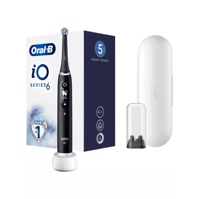 Oral B IO6 Elektryczna szczoteczka do zębów z etui Czarny Onyks