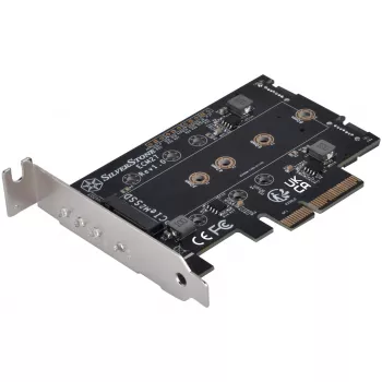 Silverstone SST-ECM27 karta adaptera M.2/SATA, PCIe 4.0, 1x M-Key, 2x SATA 6G - niski profil