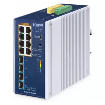 Przełącznik zarządzalny PLANET IP30 8-portowy L2/L4 Gigabit Ethernet Aluminium Niebieski