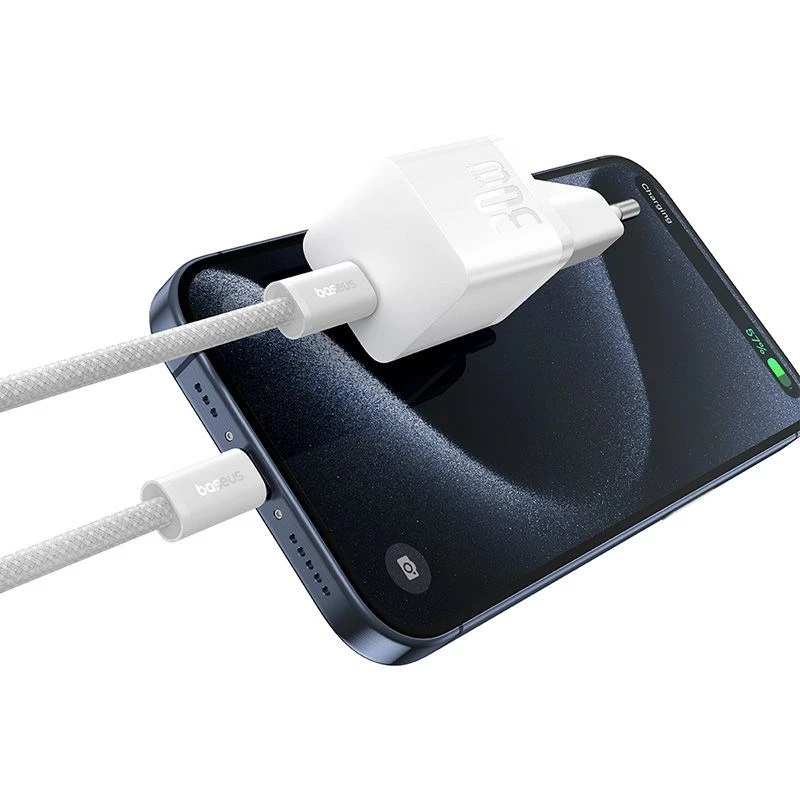 Ładowarka sieciowa Baseus P10110902213-01 USB-C GaN5 mini 30W, biała