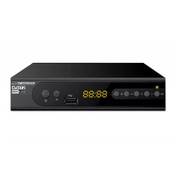 Dekoder ESPERANZA EV106R tuner kablowy DVB-T2 / DVB-C HEVC H.265, HDMI, USB, PVR, Dolby Digital, 174–790 MHz, czarny