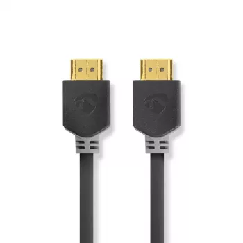 Nedis High Speed HDMI ™ Kabel mit Ethernet | HDMI™ Stecker | 4K@60Hz | ARC | 18 Gbps | 0.50 m | rund | PVC | Anthrazit | Verpackung mit Sichtfenster