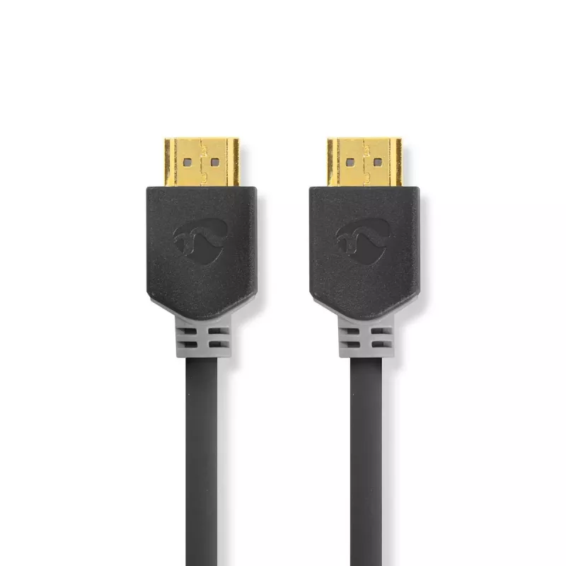 Nedis High Speed HDMI ™ Kabel mit Ethernet | HDMI™ Stecker | 4K@60Hz | ARC | 18 Gbps | 0.50 m | rund | PVC | Anthrazit | Verpackung mit Sichtfenster