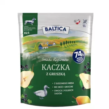 Mokra karma dla psów Baltica Kaczka z gruszką XS/S 1 kg — pełnoporcjowa karma dla małych dorosłych psów
