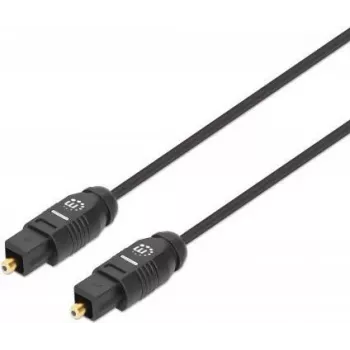 Manhattan Toslink Cyfrowy Optyczny Kabel Audio, 1m, Męski/Męski, Toslink S/PDIF, Pozłacane styki, Dożywotnia gwarancja