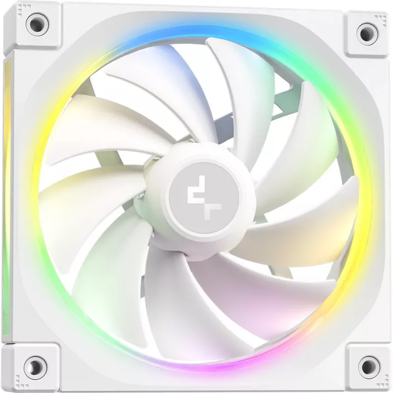 Chłodzenie cieczą procesora DeepCool LQ240 biały z aluminiową chłodnicą 240 mm, 2 wentylatorami RGB 120 mm, rurkami 41 cm