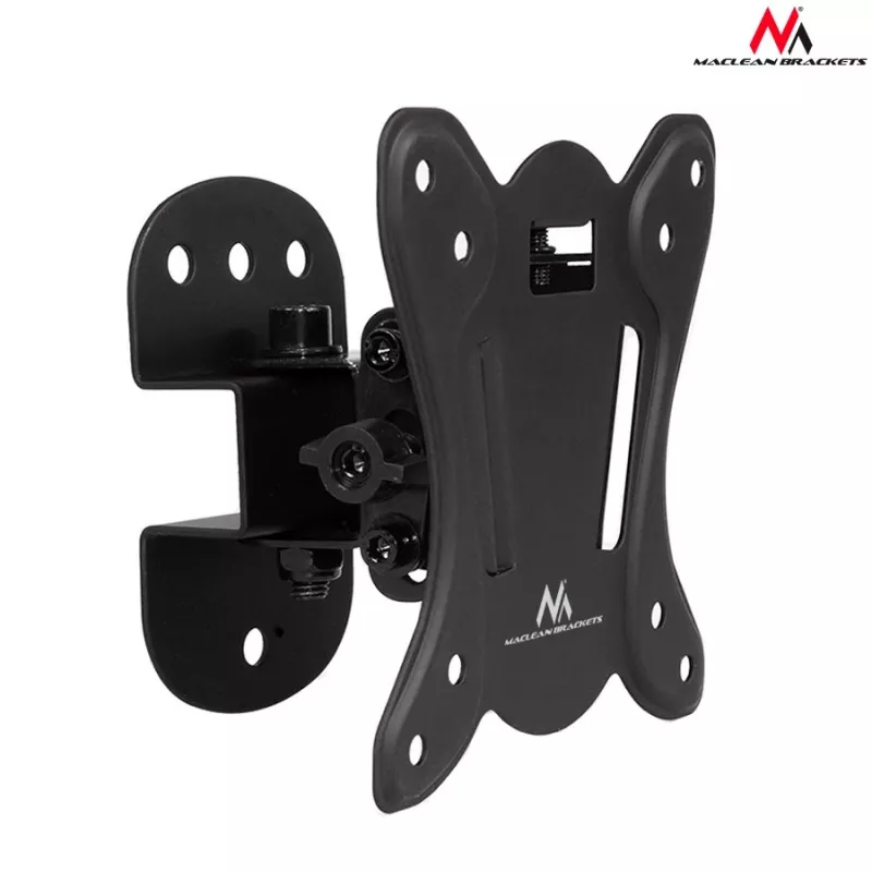 Uchwyt ścienny MACLEAN MC-670 — regulowany, obsługa do 20 kg, VESA 100x100, do monitorów 13–27 cali, czarny