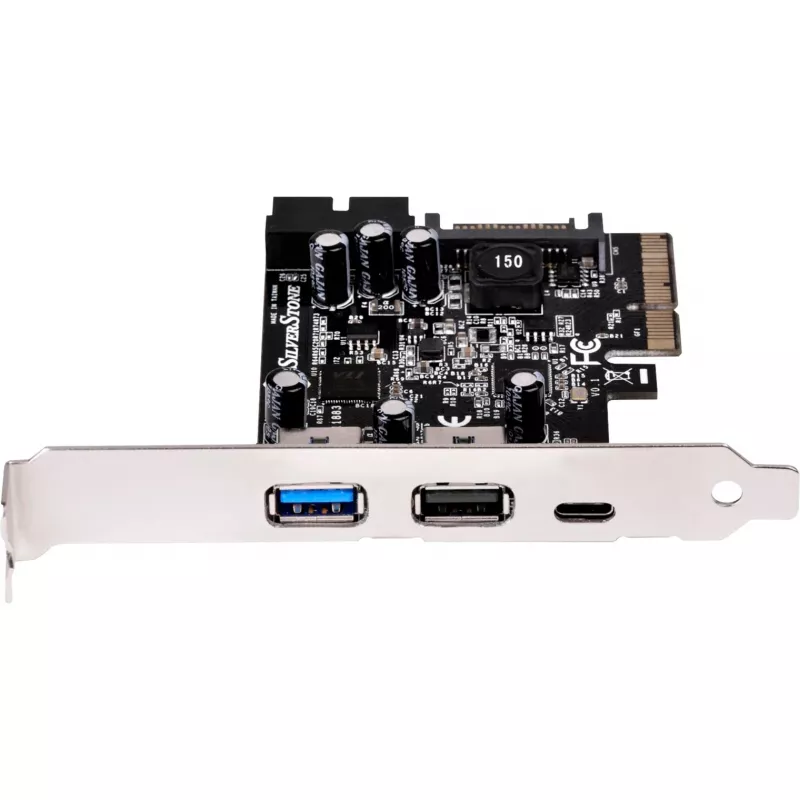 SilverStone ECU05 - adapter USB - PCIe 2,0 x2 niskoprofilowy - USB 3,1 typu C x 1 + USB3.0 x 2 + USB3.0 (wewnętrzne) x 2 (SST-ECU05)