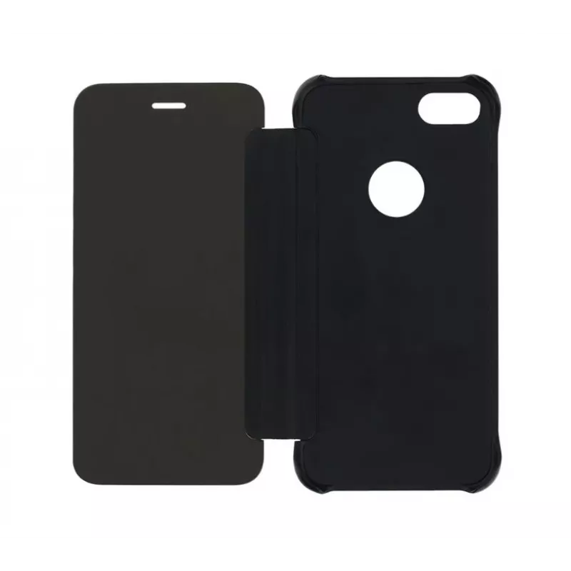 Etui portfel na telefon Tellur dla iPhone'a 8 — skóra syntetyczna, czarne, z lusterkiem