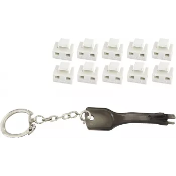 Blokada portu RJ45 ShiverPeaks BS08-01036 — 10 blokad z 1 kluczem głównym, biały