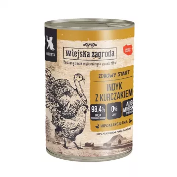 WIEJSKA ZAGRODA Kittens indyk z kurczakiem - mokra karma dla kota - 400g