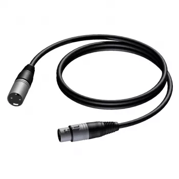 Kabel audio PROCAB CAB901 5m XLR męski na żeński czarny