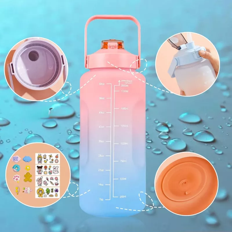 Extralink Butelka Motivacyjna, 2000 ml, zielono-fioletowa, BUT-190
