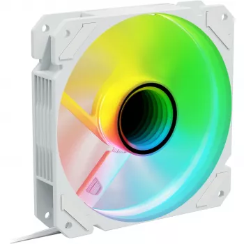 Wentylator obudowy Sharkoon SHARK Mirror RGB PWM REVERSE 120 mm Biały, 500–1500 RPM, 99.52 m³/h, FDB