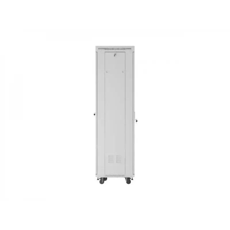 Stojąca szafa rack 19 cali 42U LANBERG 600×600 mm szara z drzwiami szklanymi i LCD (płaski Pack)