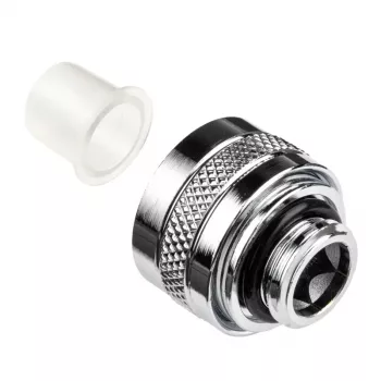 Fitting Alphacool 17470 — mosiężna chromowana złączka do chłodzenia wodnego PC, wysokość 20 mm, waga 23 g
