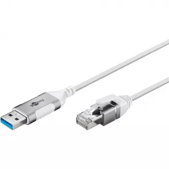 Goobay Kabel Ethernet USB-A 3.0 na RJ45 cienki 2 m - łączy router, modem lub (74379)