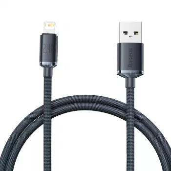 Kabel Baseus Crystal Shine USB na Lightning, 2,4 A, 1,2 m (czarny)