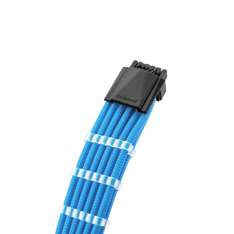 Zestaw przedłużaczy kablowych CableMod PRO ModMesh 12VHPWR — jasnoniebieski, 3-częściowe przedłużenia GPU 12+4 pin