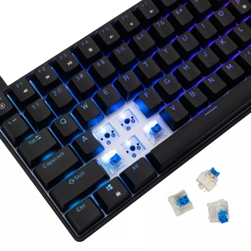 Klawiatura mechaniczna White Shark GK-005121 z podświetleniem RGB i przełącznikami niebieski