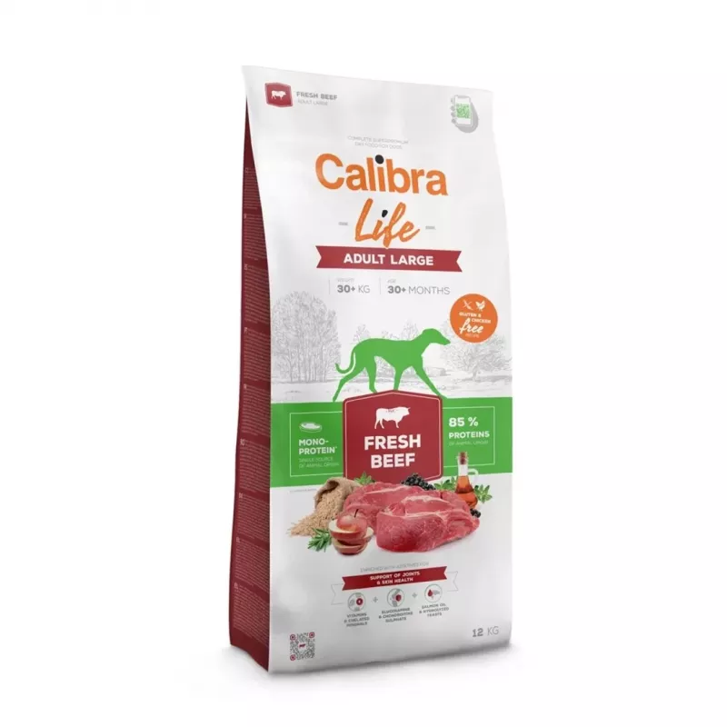 Sucha karma dla psa Calibra Life Adult Large Fresh Beef 12 kg — rasy duże dorosłe, 25–45 kg, 25% białka, 14% tłuszczu