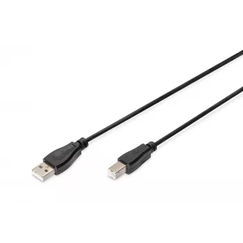 Kabel połączeniowy USB Assmann, typ A - B M/M, 1,8 m, USB 2.0, UL, czarny (AK-300102-018-S)