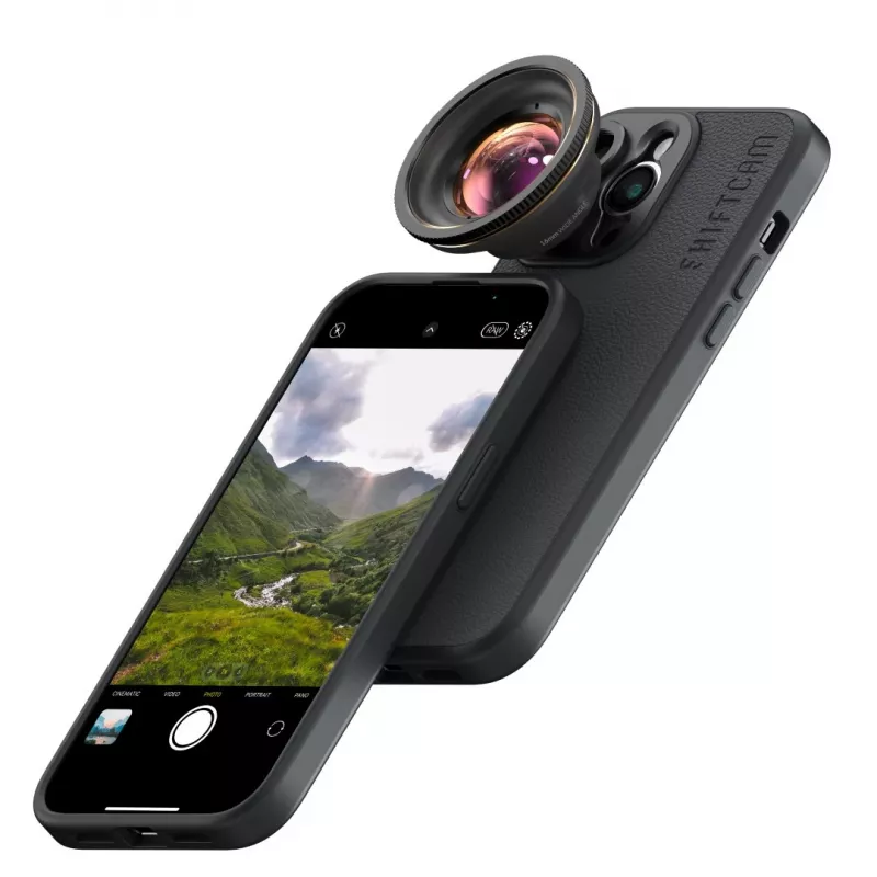 Obiektyw fotograficzny ShiftCam LU-WD-016-23-EF szerokokątny 16 mm czarny i złoty