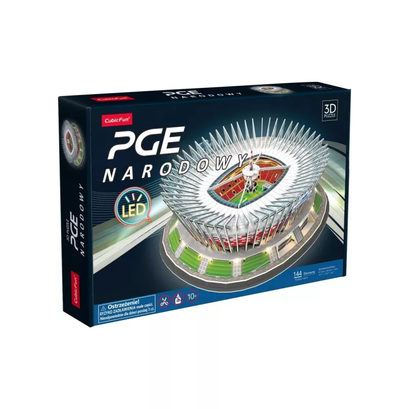 3D Puzzle cubicfun PGE National LED Model 306-L541H — Podświetlany LED model architektoniczny z papieru