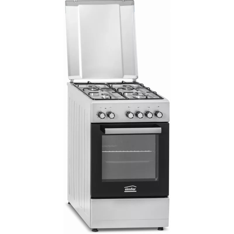 Kuchenka gazowa i piekarnik elektryczny SIMFER 5405SERGG, stal nierdzewna, 4 strefy, 50 cm