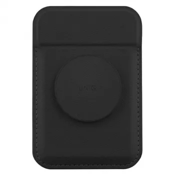 Magnetyczne etui na karty UniQ Flixa — kompatybilne z MagSafe, czarne (jet Czarny)