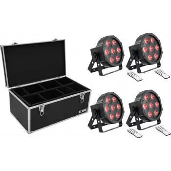 Zestaw podłogowych lamp LED EUROLITE SLS-7 HCL 4x z walizką transportową TDV-1