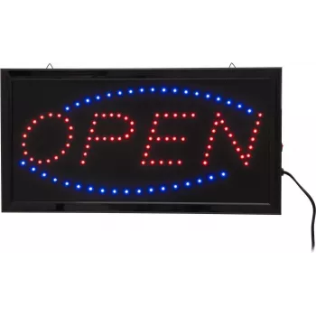 Podświetlany znak EUROLITE OPEN 80500303 – podświetlany napis “Otwarte”, klasyczny design