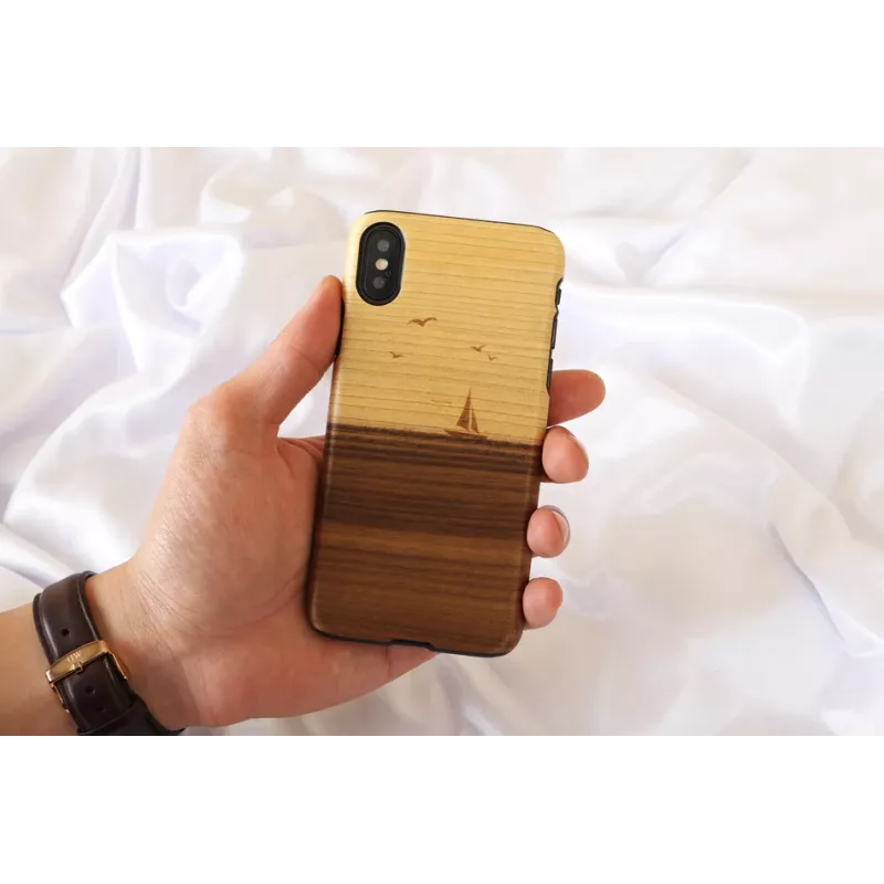 Etui na smartfona man and wood do iPhone X/XS — model mare, czarny