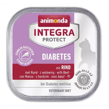 Mokra karma dla kota animonda Integra Protect Diabetes 100 g — wołowina, dla dorosłych, regulacja glukozy, bezzbożowa i bezcukrowa