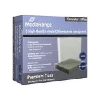 MEDIARANGE BOX31-T - pudełko na biżuterię - 1 dysk - przezroczysty - tworzywo sztuczne - 120 mm - 140 mm