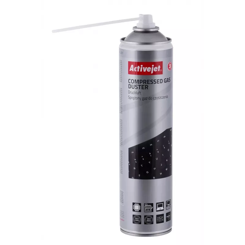 Activejet AOC-201 Sprężone Powietrze (600 ml) Spray do Czyszczenia Powietrzem, Łatwe Czyszczenie Trudno Dostępnych Miejsc