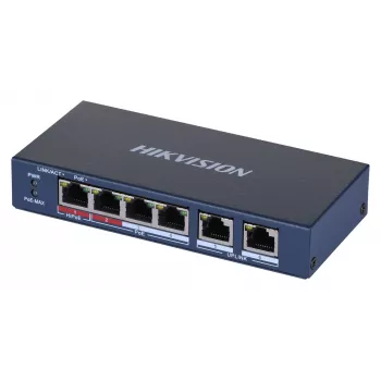 Hikvision DS-3E0106HP-E sieciowy Links Unmanaged Fast Ethernet (10/100) PoE Support niebieski