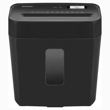 Niszczarka SAVIO ND-01, cięcie poprzeczne 4 x 32 mm, kosz 11 l, 230 W, czarna, 72 dB