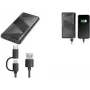 Logilink - Powerbank - kabel 2 w 1 - 10000 mAh - 18 W - 3 A - PD 2.0, QC 3.0 - 2 porty wyjściowe (USB Type A, 24-pin USB-C) - kabel: USB Type A / USB-C - Czarny (PA0275)