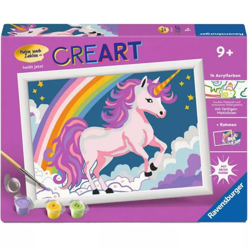 Zestaw do malowania po numerkach Ravensburger CreArt Różowy Jednorożec
